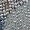 1String, White Natural Freshwater Pearls, Handmade Button Pearl Beads for Jewelry Making DIY Necklaces, Bracelets and Anklets Crafts, Length 36cm