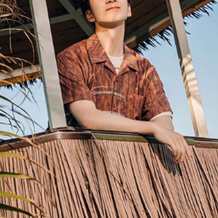 Li-Ning X Disney Pinocchio Cartoon Print Casual Short Sleeve Shirt Men Tops Brown ASHS431-2