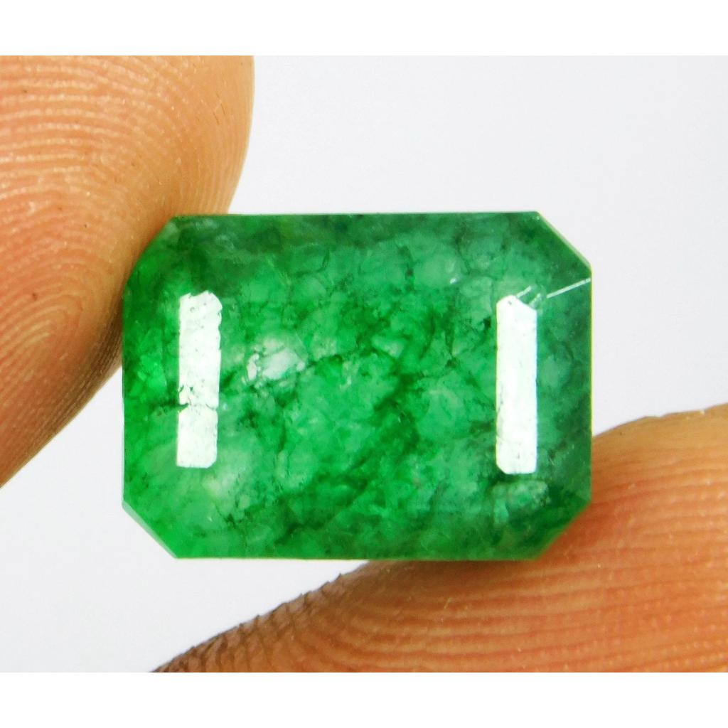 Natural Colombian Green Emerald 10.00 Ct Emerald Cut Certified Loose Gemstone