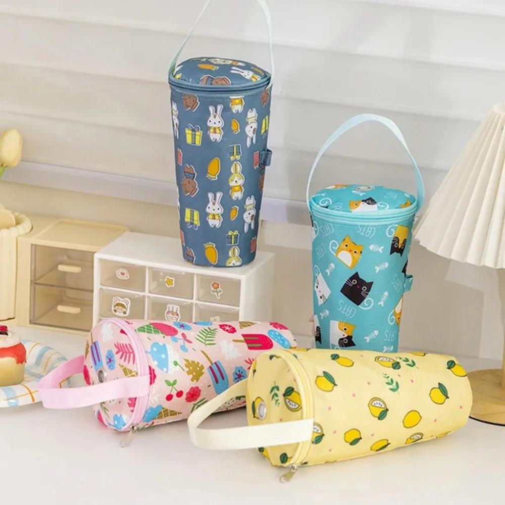Portable Milk Tea Tote Bag Heat Preservation Bag Carrying Insulated Cup Cover Umbrella Bag Handbag Camping Drinkware Accessories