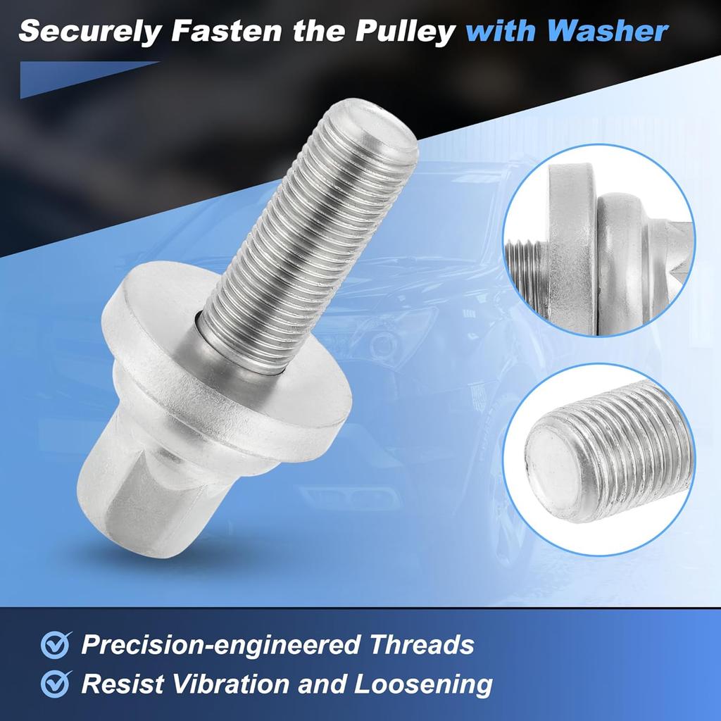 90017-RJA-003 Engine Crankshaft Pulley Bolt for Honda Accord Civic Pilot Pulley Bolt and Washer for Acura Legend Vigor ZDX TSX RDX TLX RLX MDX RL TL