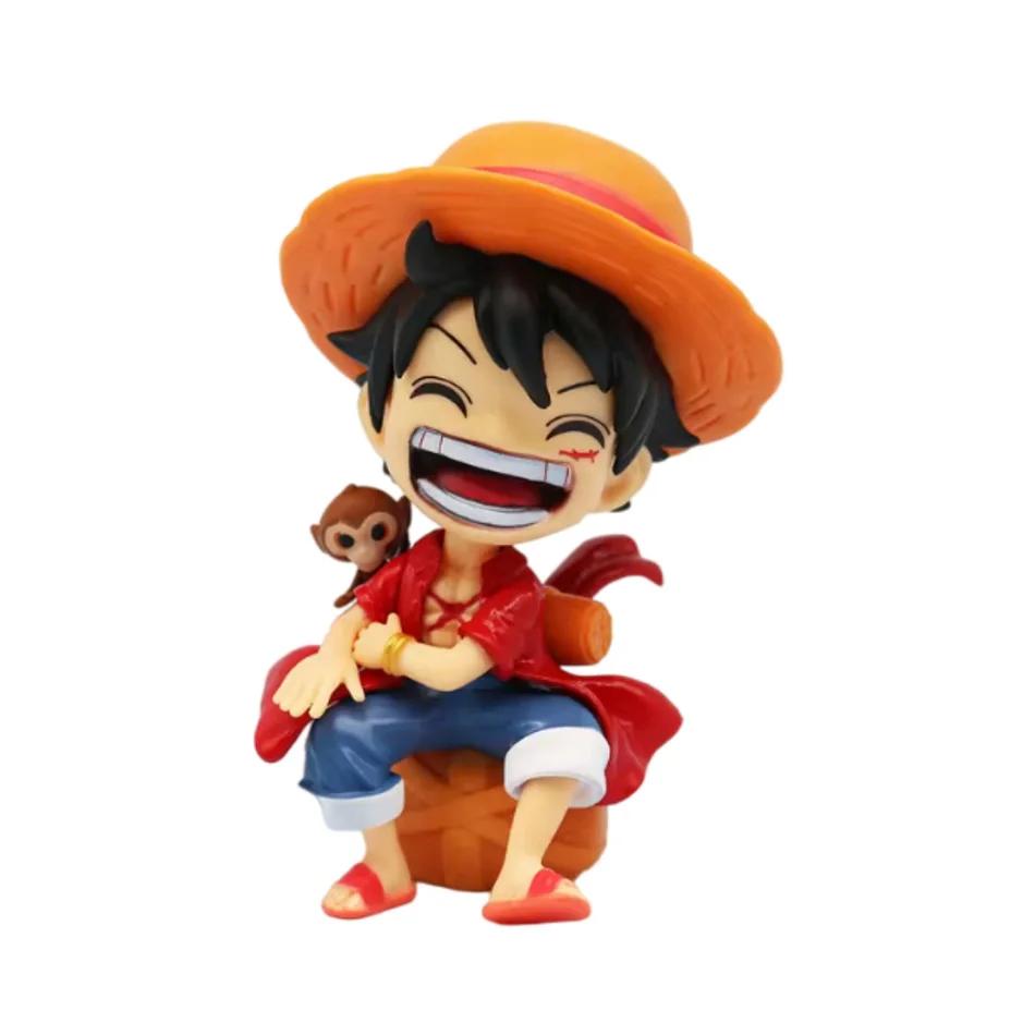 One Piece Luffy Zoro sitting Q version trendy action figure cartoon anime desktop car ornaments doll collection gift