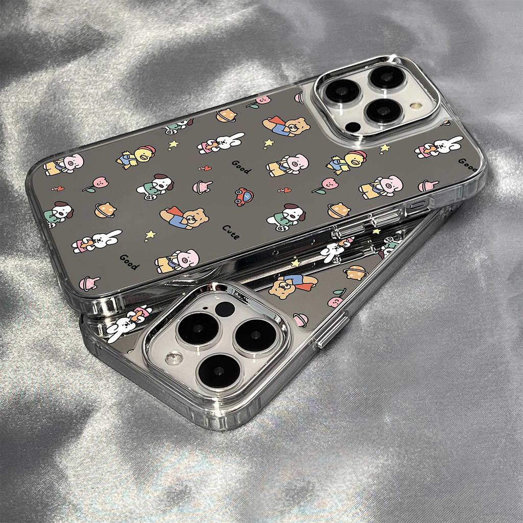 For Cute Little Fresh Cartoon for IPhone Phone Case with Mirror for Apple 13pro Phone Case