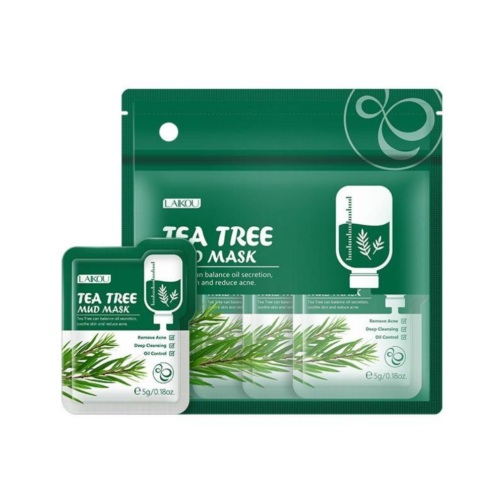 

12 кусочков маски для лица из грязи чайного дерева, каждая по 0,17 унции, глубокое очищение пор и контроль жирности, увлажняющий уход за лицом, осветляющий эффект 12PCS/bag