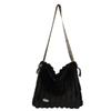 Autumn and winter large-capacity plush bag women's winter new fashion shoulder bag commuter tote bag messenger bag