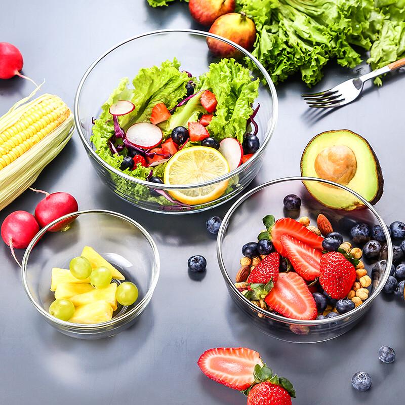 Ocean Nordic Glass Salad & Dessert Bowl Set