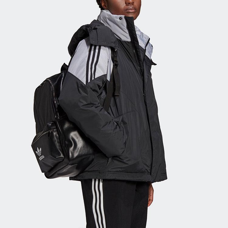 Adidas Originals Large Trefoil Logo Down Jacket Casual Comfortable Hooded Long Sleeve Coat Winter Women Jacket Black GD2506
