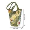 New Large-Capacity Bucket Bag Fashion Crossbody Bag Casual Versatile Shoulder Storage Bag Watercolor Floral Daily Commute Canvas Tote