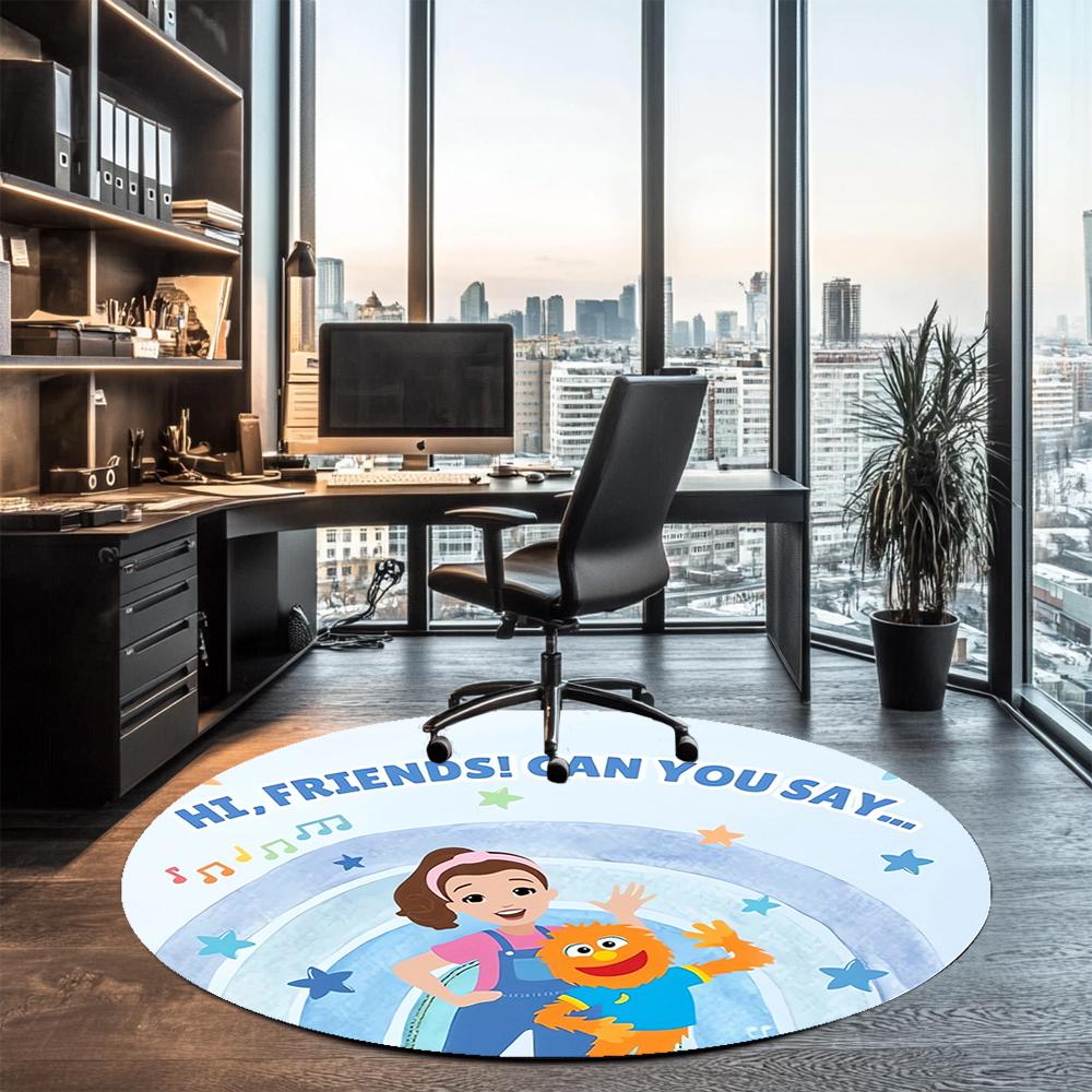 Ms. Rachel Printed Round Rug Carpet Chair Rug Area Rug Entryway Doormats,for Office Chair Living Room Bedroom Kitchen Room.