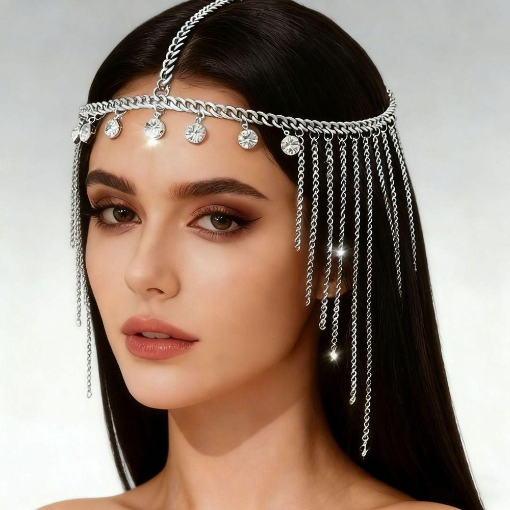 Bohemian Style Rhinestone Tiara Retro Ethnic Style Head Chain Tiara Hair Accessory Wedding