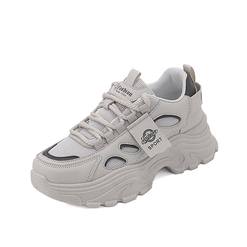 Women's 2025 Spring Thick-Soled Casual White Dad Shoes T73