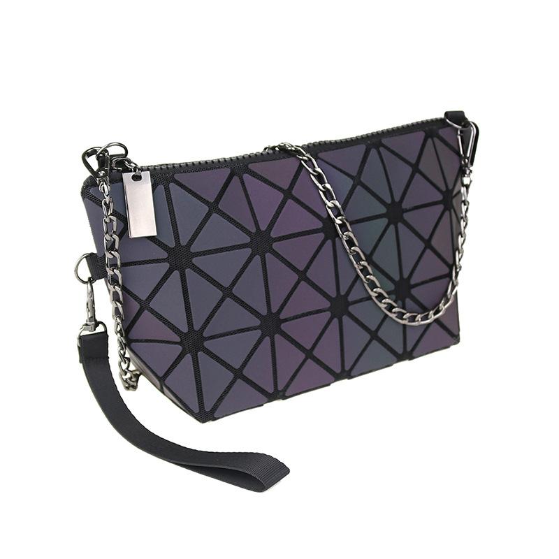 Sac Géométrique Diamant Sac Bandoulière Mini Géométrique pour Femme Sac Cosmétique Coloré Sac à Main Pliable Créatif pour Femme