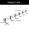 Set of 2 Multipurpose Stainless Steel Wall Hooks 6 Hook Rack for Coat and Towels Practical Bathroom Clothes Hanger