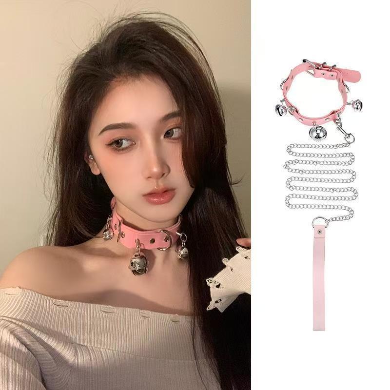 Bell Collar Girlfriend Neck Strap Chain Traction Rope Collar sm Sex Collar Necklace Metal