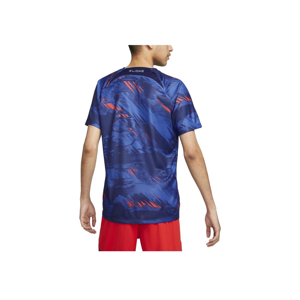 Nike England National Team Qatar World Cup Football Training Sports Logo Round Neck Short Sleeve T-Shirt Men Tops Navy-Blue DM9547-492