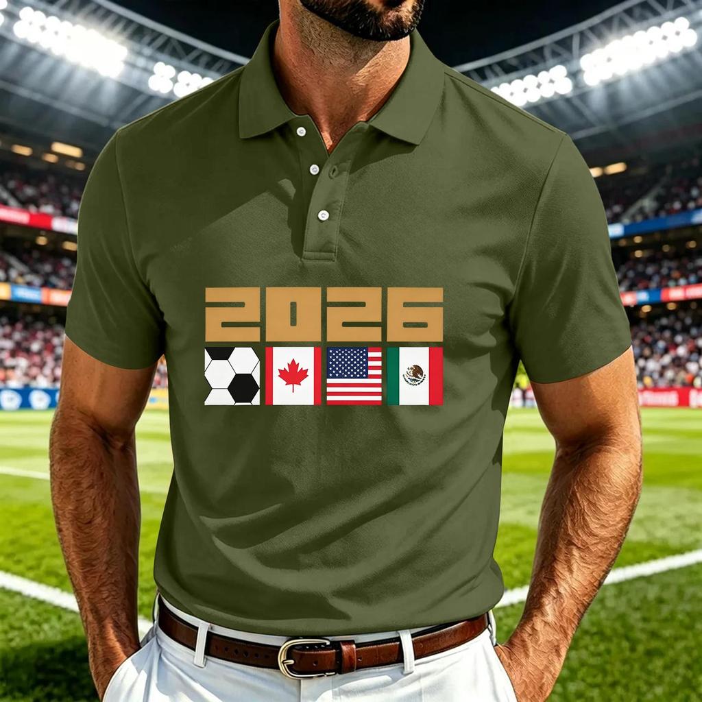 Men's Casual Soccer Print Quick Dry Lightweight Mesh Breathable Short Sleeve Crew Neck T-Shirt for Sports and Outdoor Activities