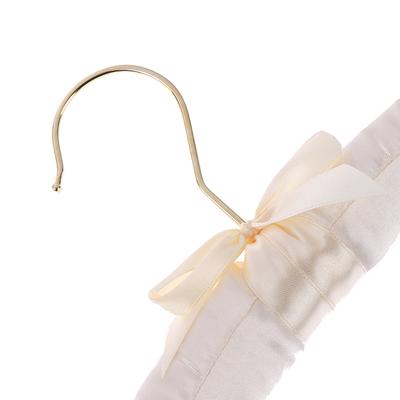 5 Stücke 38 Cm Weiß Satin Gepolsterte Top Kleiderbügel Kleidung Mantel Braut