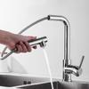 304 Stainless Steel Pull-out Faucet Wire Drawing Process Hot and Cold Water Tank Vegetable Washing Basin Telescopic Faucet