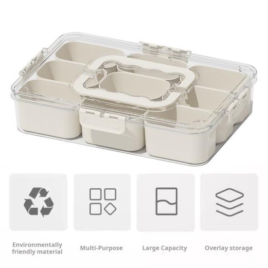 Snack Box Container with Multiple Compartments BPA Free Transparent Lid Design Refrigerator Organizer Food Storage Box