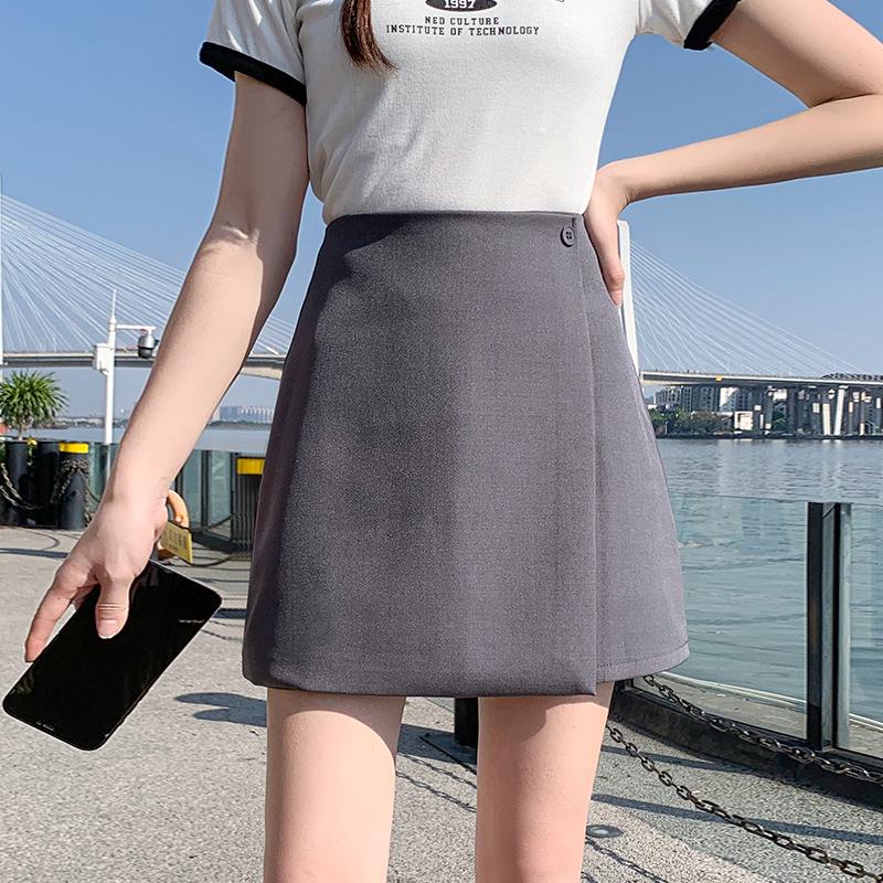 Women's Irregular High-Waist A-Line Skirt - Spring/Summer 2025 Bodycon Style, Anti-Exposure, Professional Casual Wear