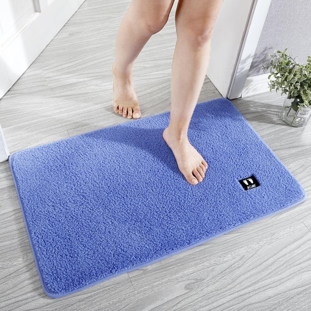 

Machine Washable Bathroom Floor Mat Soft Plush Foot Mat Absorbent Bath Carpet Bathroom Floor