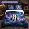 Juventus FC Pattern 3 Pieces Bedding Set Soft Microfiber Duvet Cover with Pillow Cases for Bedroom