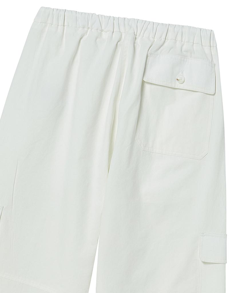 BEYOND CLOSET [Collection Line] Lux Fabric Military Detail Cargo Pants White