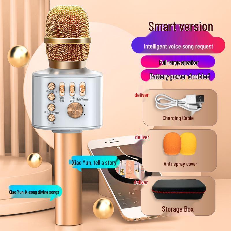 Wireless Bluetooth Microphone & Speaker for Home KTV and Mobile Singing