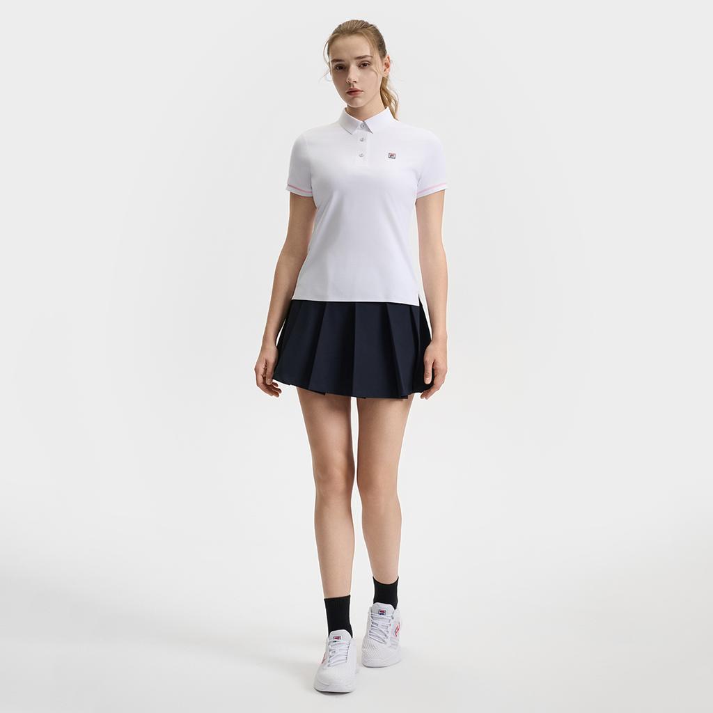 Fila Tennis Series Susan Skirt Classic Brand Letter Logo Everyday Versatile Tennis Sports Casual Skirt Women Skirts Navy-Blue A11W523309F-NV