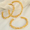 INS Wind Bracelet 18K Gold Stainless Steel Inlaid Imitation Pearl Irregular Opening Bracelet Versatile
