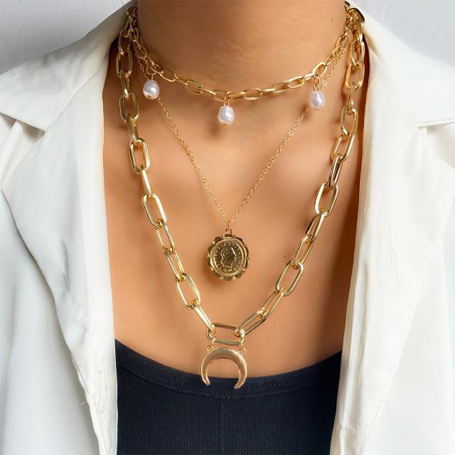 Jemné perlové květinové mašličkové choker náhrdelníky Dlouhý řetízek s přívěskem perlového srdce ve zlatém tónu Náhrdelníky s přívěskem mince Pro stylové šperky Ženy Elegantní Květinové náhrdelníky