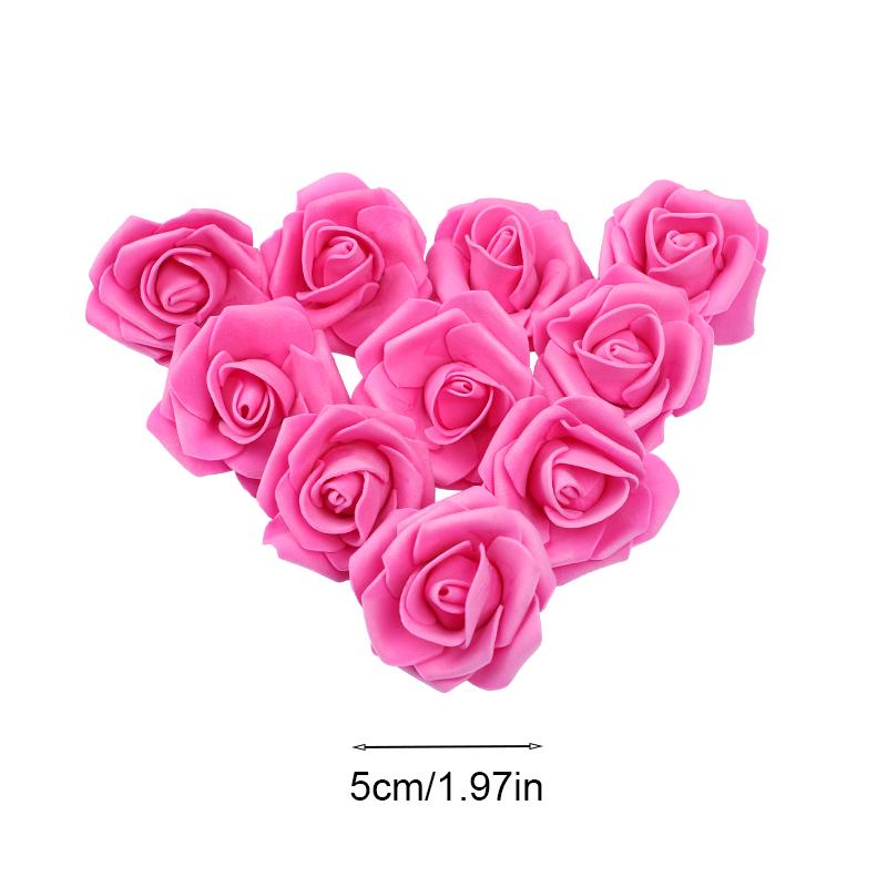 20/50Pcs 5cm Foam Rose Head Artificial Teddy Bear Roses Flower Handmade DIY Gift Decoration Wedding Party Christmas Home Decor