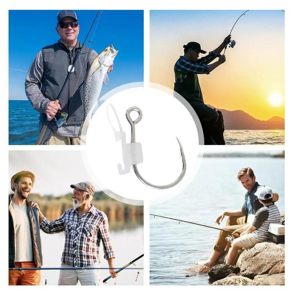 10Pcs High Strength Barbed Fishing Hook Heavy Duty Sea Bass Carbon Steel Hook  Live Bait