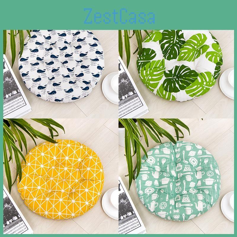 Cotton Linen Circle Cushions Dining Chair Seat Pads Thick Garden Floor Mats