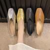 Fashion New Women's Loafers Genuine Leather Luxury Shoes Grade Silver Heels Gold Pumps Square Toe Elegant Mary Janes Shoes for Women