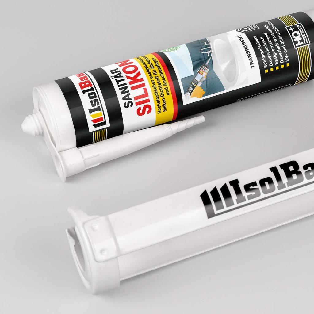 IsolBau Sanitary Silicone Transparent Sanitär Silikon 1 x 300ml