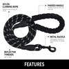 Reflective Double Dog Leash With Two Extra Traffic Handles: 360 Swivel No Tangle Dual Dog Walking Leash, Comfortable Shock Absor