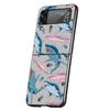 Seaside Sharks Pattern Hard PC Phone Case For Samsung Galaxy Z Flip 7 6 5 4 Black Cover For Galaxy Z Flip 3 Foldable Shell Capas