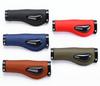 Comfortable Anti-Slip Leather Bicycle Handlebar Grips Shockproof Mountain Bike Accessories Lockable for Road Bikes
