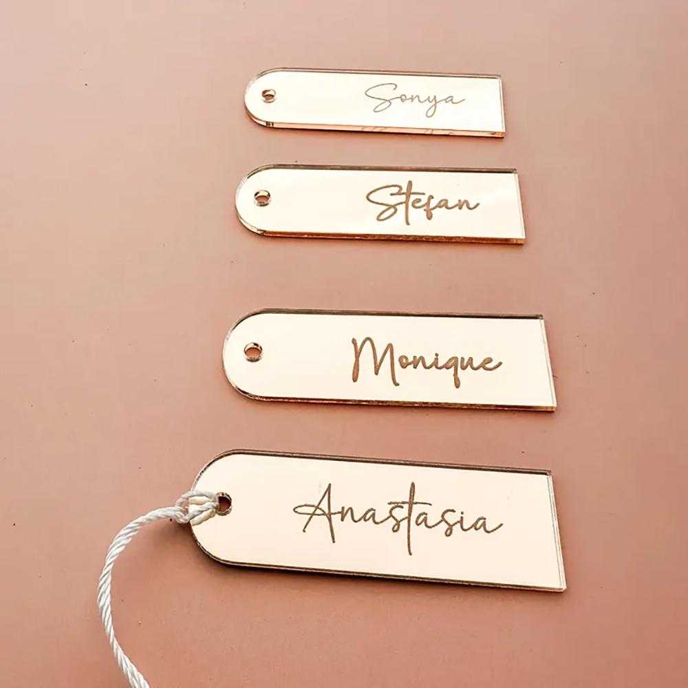 Custom 5Pcs Wedding Place Card Wedding Table Decoration Guest Gift Acrylic Place Name Bookmark Keyring Party Favours Place Card