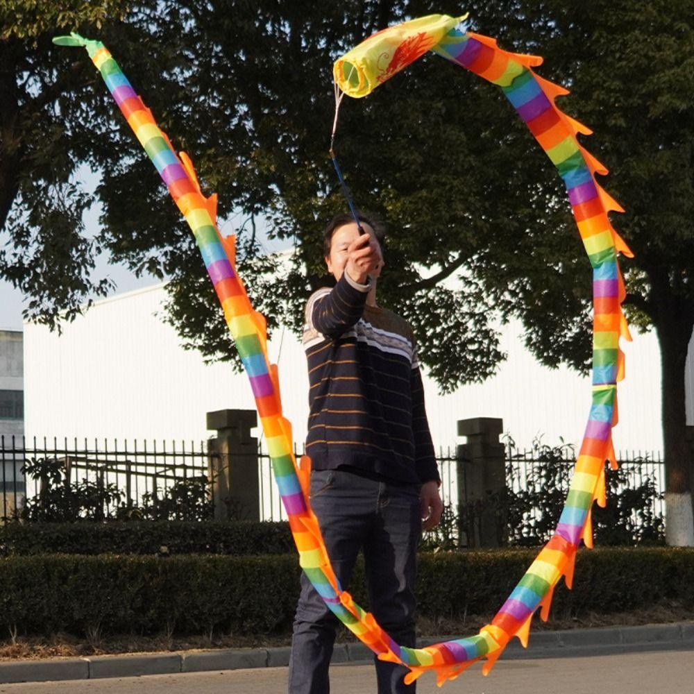 Washable Ribbon Dance Props Colourful Dragon Swing Dance Colorful Ribbon  Children Fitness