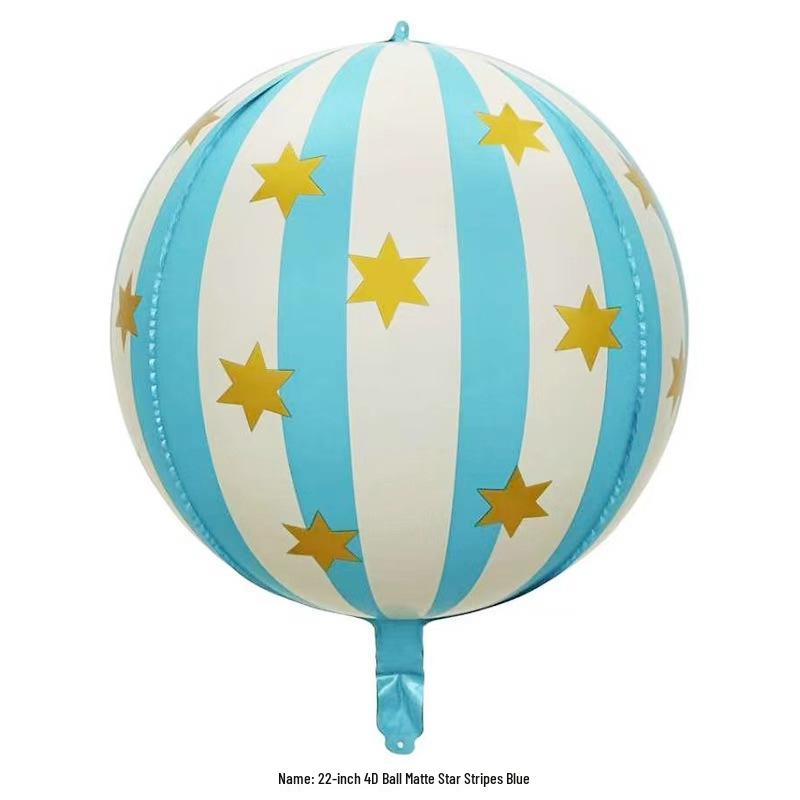 22" 4D Sternenstreifen Aluminiumfolienballon für Geburtstagsfeier & Festival Dekoration