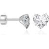 Cicy Bell Womens Flat Back Stud Earrings 18K Gold Plated Hypoallergenic | 316L G23 Surgical Titanium Steel, CZ Stud Jewelry, Tragus Helix Cartilage