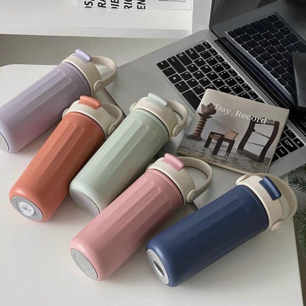 Insulation Or Cooling Stainless Steel Thermos Cup 500ml Straw Travel Cup  Sports