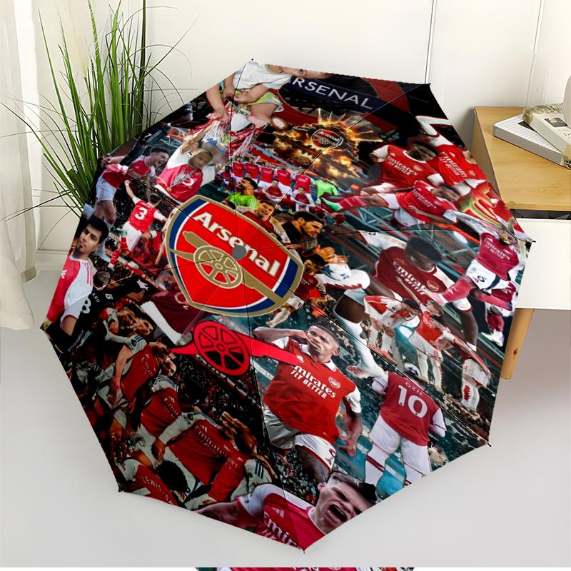 Arsenal F.C Print Automatic Open Close Umbrella, Portable Foldable Umbrella, for Outdoor Commute Camping Trip, Ideal Birthday Gift