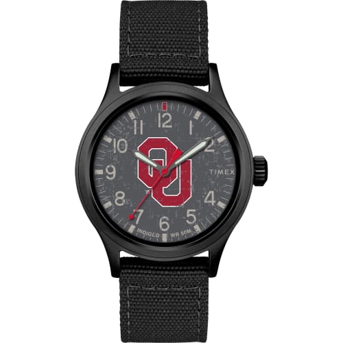 

Timex Tribute Men s College Scout 40mm Quartz Watch with Fabric Strap, Oklahoma Sooners