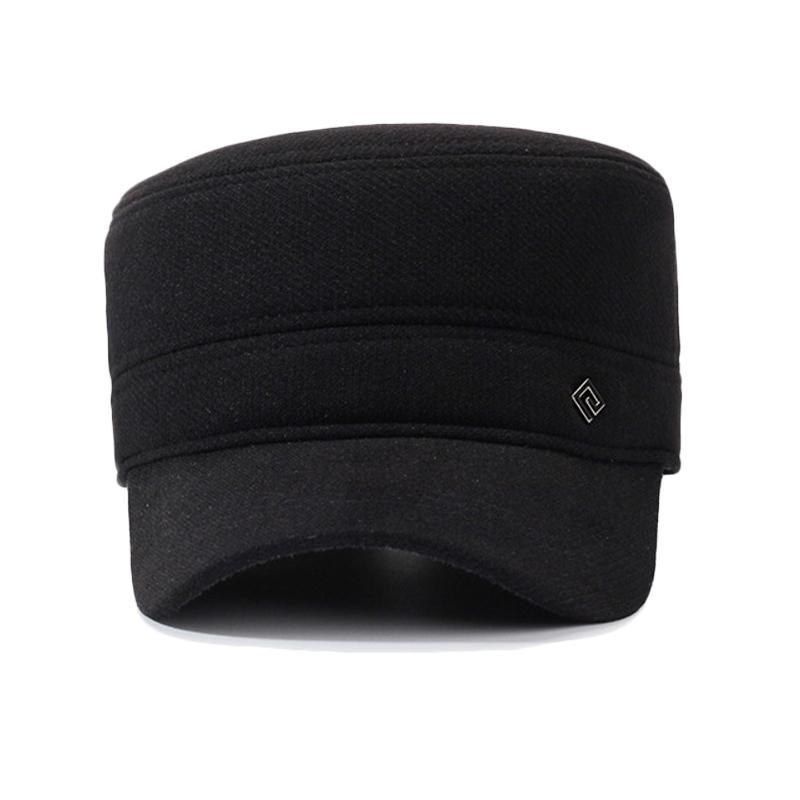 Men's Autumn Winter Hat Warm Cap Middle-Aged and Elderly Winter Ear Protection Flat Cap Outdoor Velvet Thick Cotton Cap