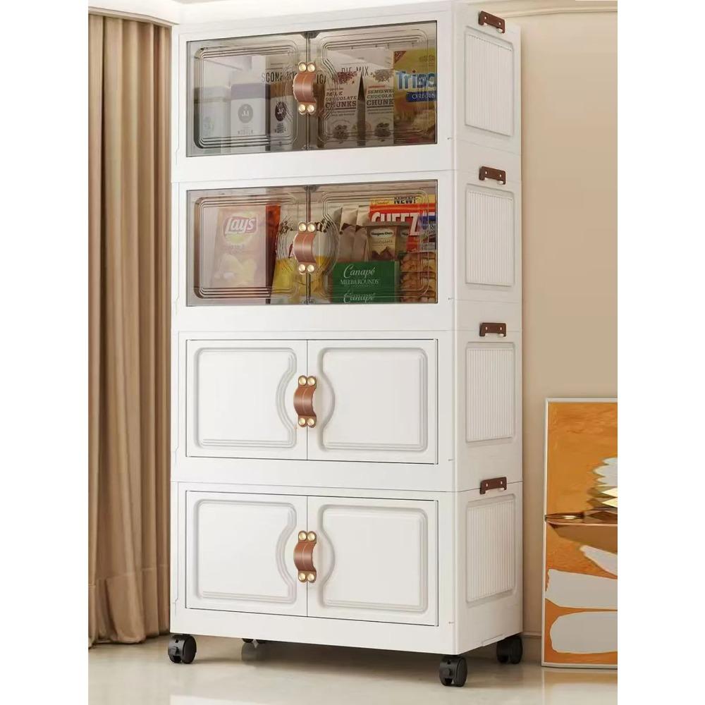 Faltbarer Aufbewahrungsschrank Wandmontage Klappbarer Spind Kompakter Organizer für Zuhause und Büro mit verstellbaren Regalen in Weiß/Grau