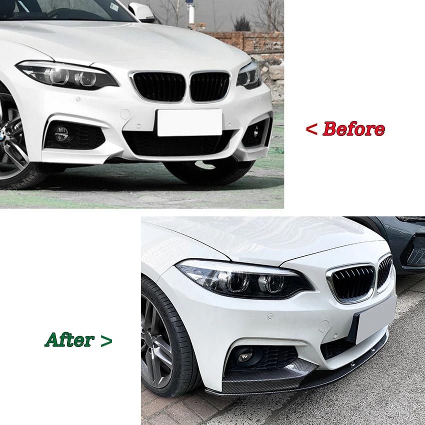 For BMW 2 Series F22 F23 M235i M240i M-Sport 2014 To 2019 Car Spoiler Cover Guard Deflector Lips Front Bumper Splitter Diffuser