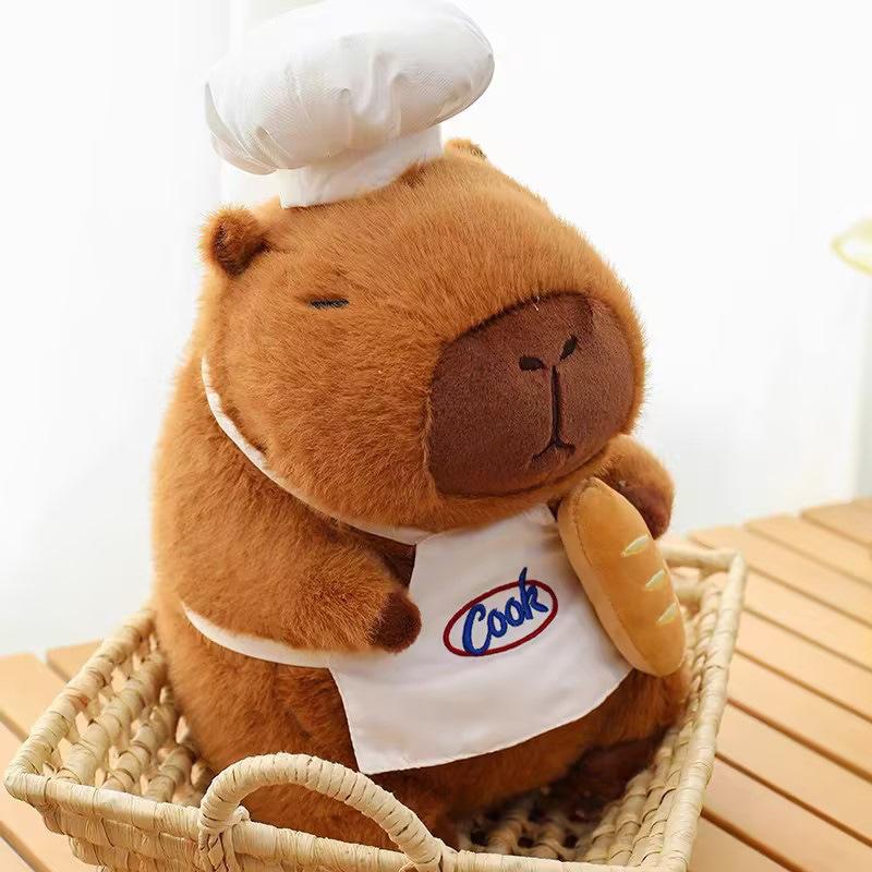 Baker Capybara Doll Creative Chef Kapibala Plush Toy Large Ragdoll Sleeping Pillow